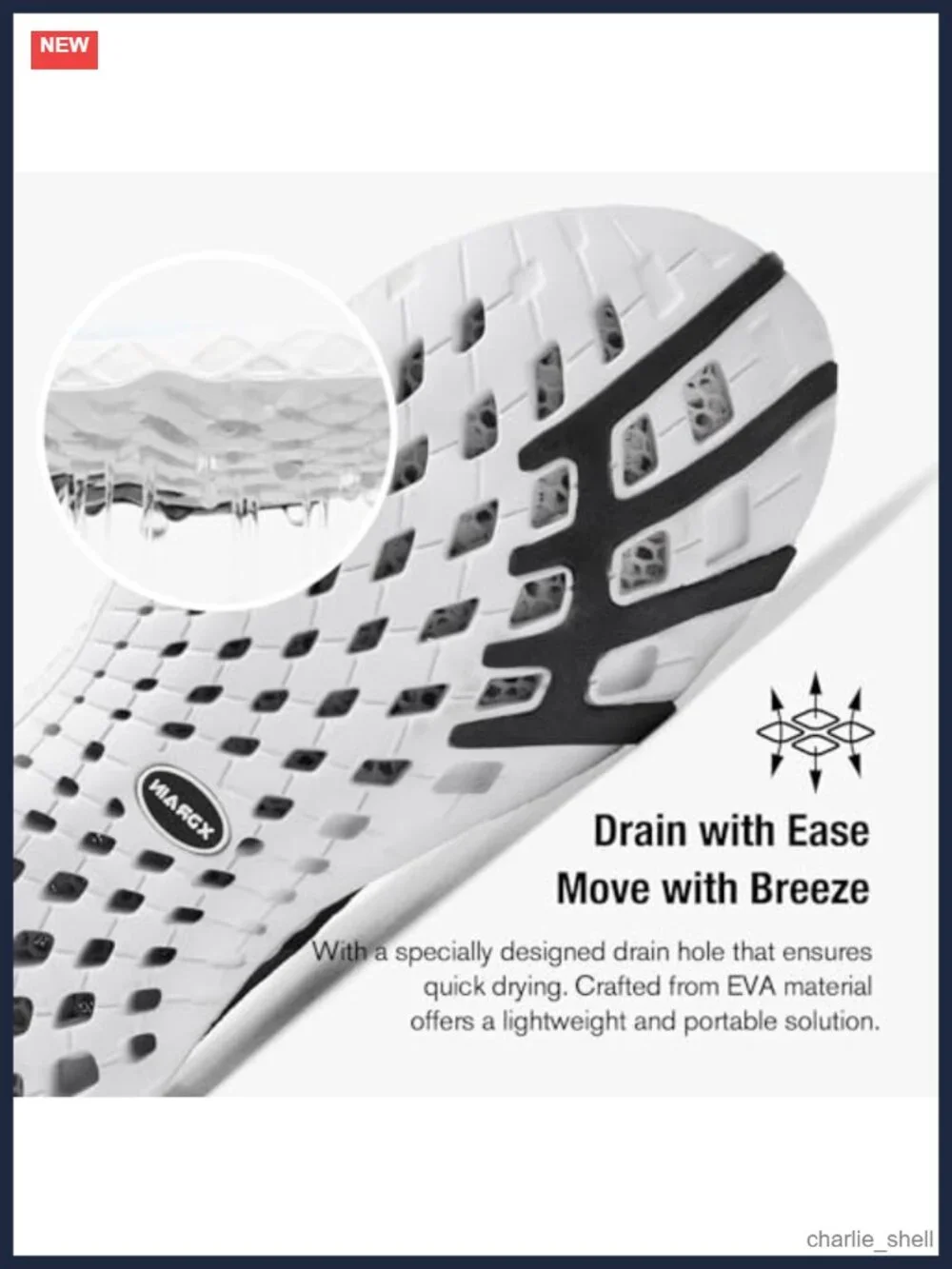 Men's Quick Drying Aqua Water Shoes Mesh Slip-On Drain Outsole